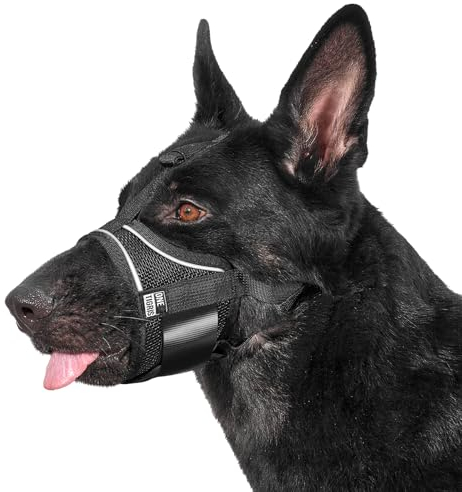 OneTigris Maulkorb, Nylon-Maulkorb Für Hunde Verstellbares Gurtband Geeignet für Maulkörbe von mittleren und großen Hunden Verhinderung von Bellen, Beißen und Kauen (XXL)