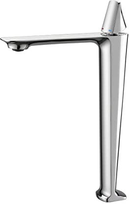 Moderner Einhand-Waschtischarmatur, breiter, praktischer Wassertank-Wasserhahn mit einem Loch, Messingstruktur, Handwaschbecken-Wasserhahn, Chrom