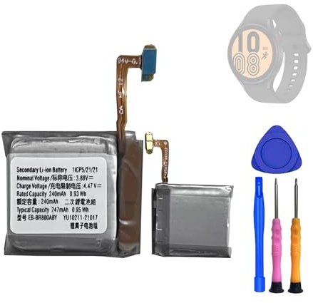 HIGHAKKU Batteria di ricambio EB-BR880ABY compatibile con Samsung Galaxy Gear Watch 4 40 mm e Galaxy Watch 4 Classic 42 mm con strumenti