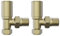 NRG Designer Radiator Valve 15mm Manual Angled Valves One Pair Brushed Brass