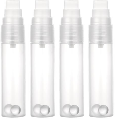 Aeaocvo 4 Pack Refillable Paint Pens Empty Paint Pen 15 mm Flat Head Graffiti Markers, Clear Acrylic Fillable Paint Marker Pens for Oil Water, Watercolor Painting, Doodling, Paper Drawing
