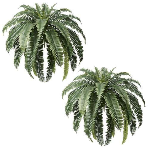 VeriNatural Set de 2 Helechos Artificiales Grandes 122cm-39 Hojas por Plantas Artificiales Decorativas Resistentes a Rayos UV-Plantas Falsas para Interior y Exterior de Hogar,Jardín,Mesa,Salón,VN141