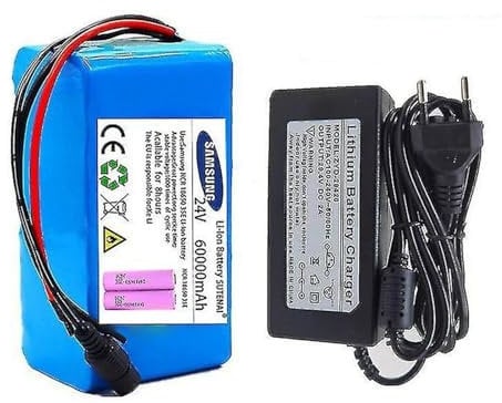 24V 60Ah Ebike Battery for Electric Bicycle Scooter, 7S3P E-Bike Lithium-Ion Battery, Lectric Bike Battery Pack with Charger, for Ebike, Motercyckle, Go-kart, Scooter 24V60A,XT60