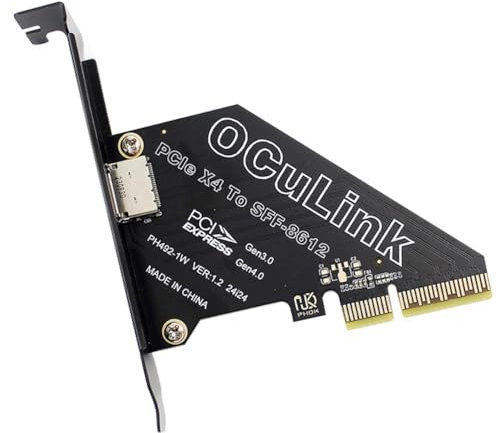 CY Adapter PCI-Express 4.0 PCIE 4x to Oculink SFF-8612 SFF-8611 Host Card for U.2 SSD eGPU External Graphics Card Dock