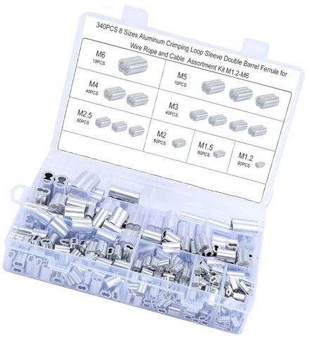 Abrazaderas de presión de aluminio con doble manga, dedales de cuerda de alambre y juego de manguitos dobles, abrazaderas de cuerda de alambre