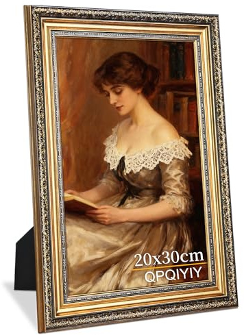 Bilderrahmen 20x30 Vintage Rahmen im Barockstil, Antikgold Fotorahmen | Retro Antike Bilderrahmen 20x30cm mit Acrylscheibe in gold – ideal für Fotos, Kunstdrucke und als stilvolles Geschenk