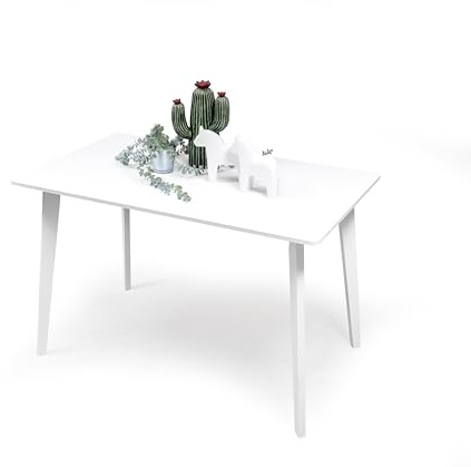 Homely® | Mesa de Comedor o Cocina Cody | Auténtico Diseño Nórdico de 120x70 | Mesa Escandinava, Sencilla Y Minimalista | Diseño Versátil Lacado Blanco Mate | Mesa de Comedor para 4 Personas