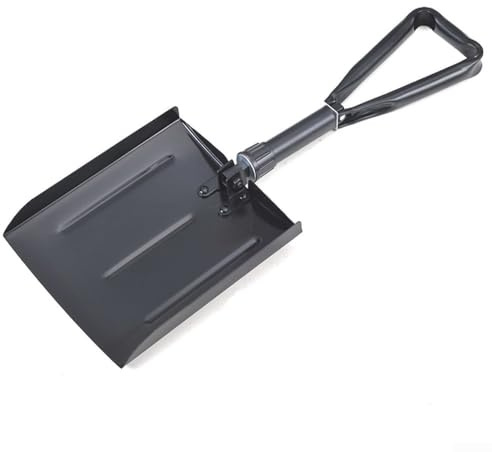 Pala de nieve de gran capacidad, ligera, portátil, de aluminio, plegable, para coche, herramienta ligera de eliminación de nieve, pala compacta de metal para hielo con mango ergonómico