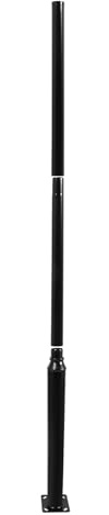 WDZCZDoo Straßenleuchtenmast Outdoor 3m Höhe, Split-Design, Schwarz Verzinkt & Einbrennlackiert, Stahl Mast für Straßenlaterne, Garten, Hof (100kg Tragkraft)