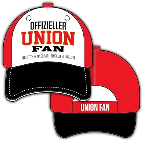 Generisch Unisex-Fan-Cap ''Offizieller Union Fan'' - Nicht therapierbar, einfach glücklich - Einheitsgröße Fußball Mannschaft Verein Größenverstellbar Klettverschluss Baseball Spaßcappie Mütze Hut