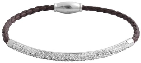 Akzent Armband Damen - Premium Armband Damen in Braun aus Kunstleder, 100% Wasserfest & Hautverträglich