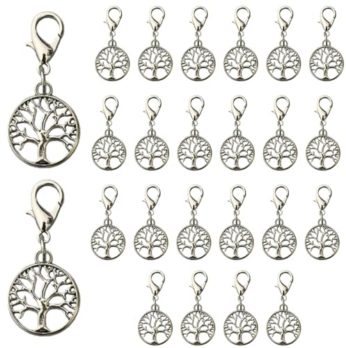 TEOZBLU 24 Pcs Portachiavi Albero Della Vita Bomboniere, Ciondolo Portafortuna Smaltati con Moschettone, per Natalizie Matrimonio Battesimo Comunione Bomboniere, Regalo Ricordo per Laurea e Compleanno