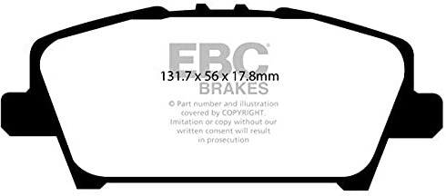 EBC Brakes DP1901 Ultimax OEM Replacement Brake Pads Compatible with HONDA CIVIC VIII Saloon (FD, FA), CIVIC VIII Hatchback (FN, FK) Models
