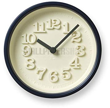 Lemnos Wanduhr Chiisana Tokei/Kleine Designer Tischuhr oder Wanduhr ohne Tickgeräusche aus Japan/Uhr zum Hinstellen/Kaminuhr und Uhr Wohnzimmer/Clock – Farbe Blau