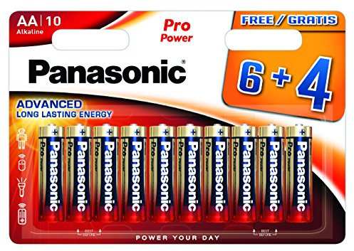 Panasonic Blister Pack of 10 AA Alkaline LR6 Pro Power Batteries