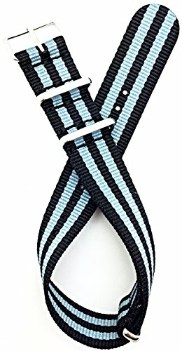 20 mm schwarz-graues Uhrenarmband im NATO-Stil, Nylon-Gewebe, Vintage, strapazierfähiges Ersatzarmband für jede Uhr für Damen und Herren