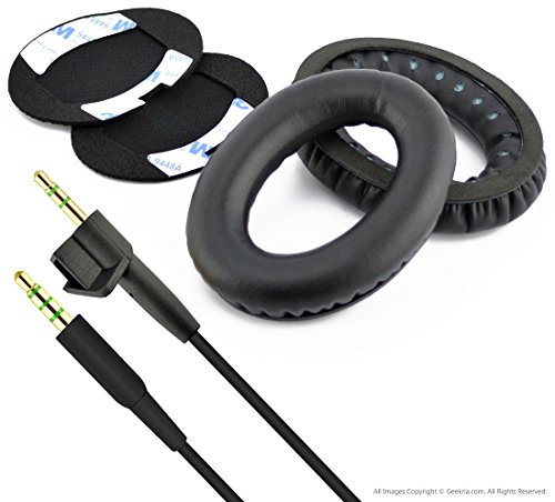 Cuscinetti auricolari e cavo audio (con microfono e controllo volume) di ricambio per cuffie Bose AE2, AE2i, AE2w