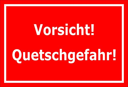 Melis-Folienwerkstatt Aufkleber – Vorsicht Quetschgefahr - 15x10cm – S00070-138-D -20 VAR