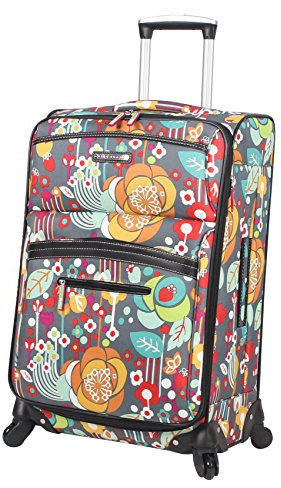 Lily Bloom Design Muster 28 Gepäck Softside Erweiterbar Mit Doppel Spinner Räder, Große Leichte Koffer Karierte Tasche Für Frauen, Bliss, 71.12 cm