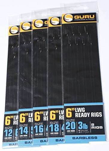 Guru 6 Super LWG Barbless Banded Ready Rigs 20