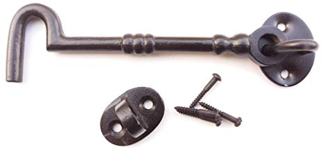 CEN052 Türhaken, aus Gusseisen, 150 mm, Schwarz