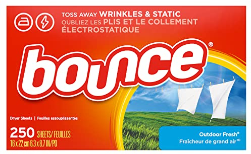Bounce Hojas de secado fresco para exteriores, 250 unidades