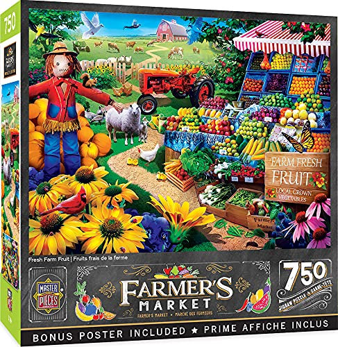Masterpieces 750 Piece Jigsaw Puzzle for Adults and Family - Fresh Farm Fruit - 18x24