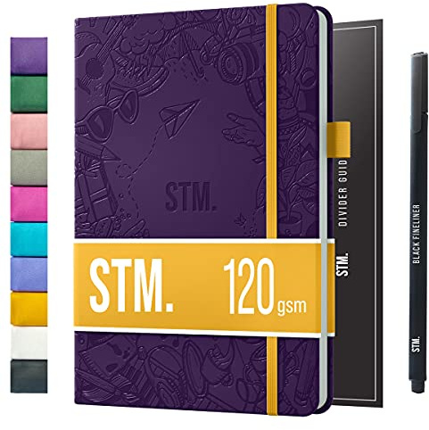 Scribbles That Matter Notizbuch A5 Dotted Bullet Journal Buch und Stift - Gepunktet Notebook A5 - Auslaufsicheres 120g dickes papier, 215 Seiten, Hardcover Bujo, Hardcover Dot Grid note book