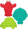 OKCS 3er Set - Fidget Toy Pop It - Push It - geprüft & kinderfreundlich - für Kinder & Erwachsene - zur Ablenkung bei Stress & Nervosität Push Bubble - Auto, Fisch und Krabbe