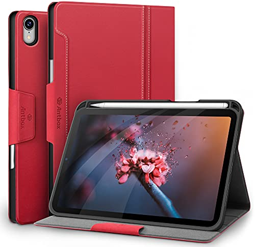 Antbox Hülle für iPad Mini 6. Gen 2021 8.3 Zoll mit Stifthalter Pencil Halter Auto Schlaf/Wach Funktion PU Ledertasche Schutzhülle Smart Cover mit Stand Funktion