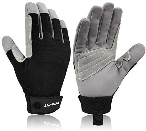 Intra-FIT Kletterhandschuhe Fingerhandschuhe Kunstleder Arbeitshandschuhe Abriebschutz Kletter-Sporthandschuhe Seilhandschuhe für Abseilen, Bergsteigen, Abenteuer, Outdoor-Sport,Rettung