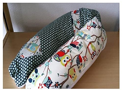 Atelier MiaMia Stillkissen oder Seitenschläferkissen Lagerungskissen Wave Dunkelblau weiß Eulen 13 - 110cm Komplett