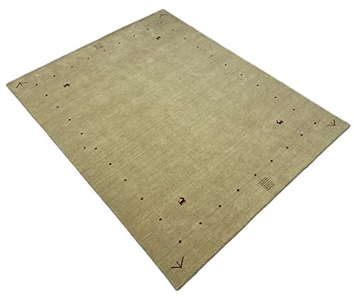 WAWA Gabbeh Beige Teppich 100% Wolle Handgewebt Orientteppich Loom Lori (200 x 250 cm, Beige T1)
