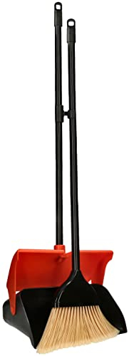 KOTARBAU® Juego de Escoba y recogedor de Mango Largo, Escoba y recogedor con Tapa, Recogedor Cerrado con Cepillo, Recogedor basculante con Tapa, Plástico ABS Reforzado