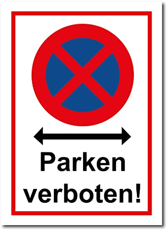 tradercat Parken verboten! Schild Aufkleber aus Vinyl Schilder Sticker mit UV-Schutz Parkverbot Hinweisschilder Parken verboten schild Warnzeichen (AUFKLEBER | 42 x 30 cm)