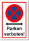 tradercat Parken verboten! Schild Aufkleber aus Vinyl Schilder Sticker mit UV-Schutz Parkverbot Hinweisschilder Parken verboten schild Warnzeichen (AUFKLEBER | 42 x 30 cm)