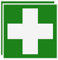 Adesivo di primo soccorso – croce verde segno di salvataggio – autoadesivo per scatola di medicazione – 10 x 10 cm (2)