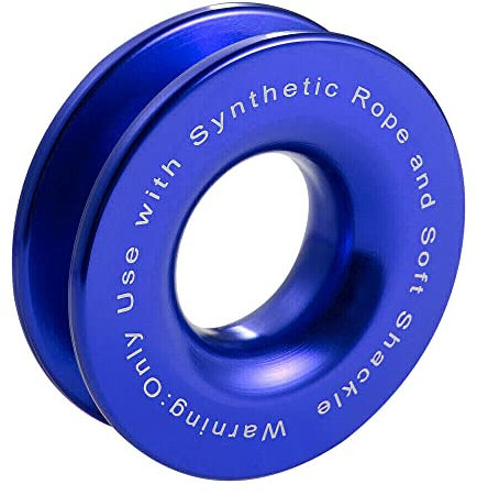 TOTMOX Car Winch Rope Hauls Snatch Recovery Ring, 41000lbs Breaking Force Remolque Cuerda Hebilla Snatch Block, Rojo/Negro/Azul