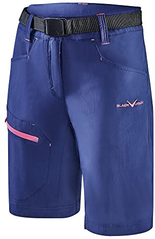 Black Crevice Damen Trekking Shorts, Steel Blue/pink, 38