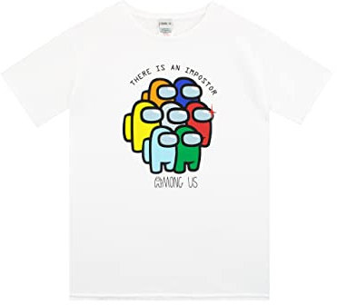 Among Us T-Shirt Garçon Blanc 12-13 Ans