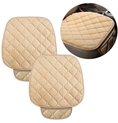 CGEAMDY Universal-Autositzbezug, Sitzkissen, aus Plüsch, rutschfest, für Stuhl, weich, atmungsaktiv, Sitzkissen für die meisten Autos, SUVs (Beige)