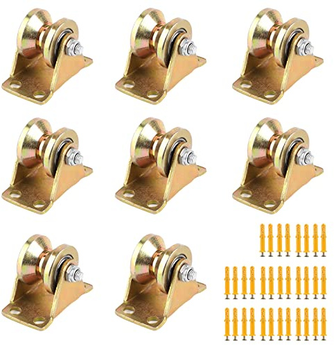 DBREAKS 8 Stk Umlenkrolle für Seile, V-Nut Seilrolle, Umlenkrolle Seilwinde | V-Nut-Rollenrad mit Schrauben, Umlenkrolle Hebekran Seilrolle, für Stahlseile, Industriemaschinen, Tragfähigkeit 100 kg/Stk.