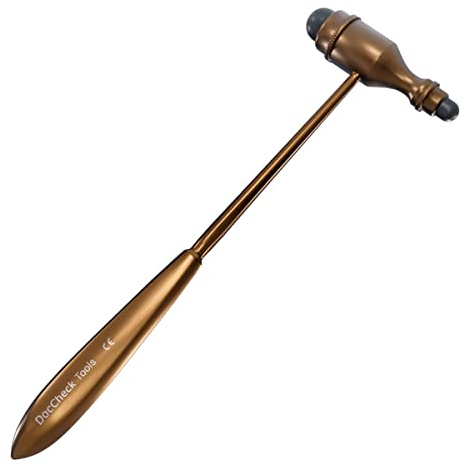 DocCheck Reflexhammer Klopp nach Trömner – Metallgriff, Neurologische Griffspitze für Dehn- und Hautreflexe, Schwerer Hammerkopf, einfache Desinfektion, in verschiedenen Farben erhältlich (Kupfer)
