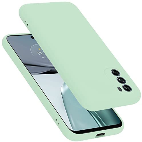 Cadorabo Hülle kompatibel mit Motorola Moto G62 5G Hülle Silikon Handyhülle für Moto G62 5G Case aus flüssigem Silikon- Kratzfeste und stoßfeste dünne TPU Schutzhülle - Liquid HELL GRÜN