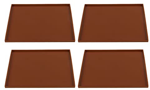 MOUMOUTEN Alfombrillas Deshidratadoras De Silicona Con Borde, 4 Piezas Alfombrillas Deshidratadoras De Frutas Antiadherentes Reutilizables Compatible Con Excalibur 3926TB(coffe)