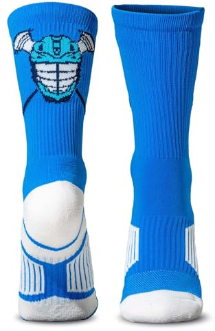 ChalkTalkSPORTS Lacrosse Socks - Performance Socks for Lacrosse Players - Blue Lax Helmet - Youth