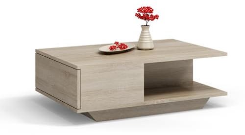 VBChome Kaffeetisch 90 x 60 x 42 cm Eiche Sonoma Couchtisch Wohnzimmertisch Teetisch Beistelltisch Sofatisch Modern Wohnzimmer Büro Eiche Sonoma