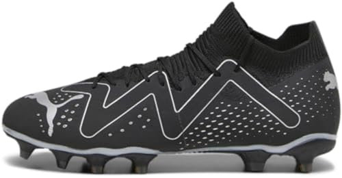 Puma Tacos de fútbol para hombre Future Match Firm Ground, puma negro-puma negro-puma plata envejecida, 44 EU