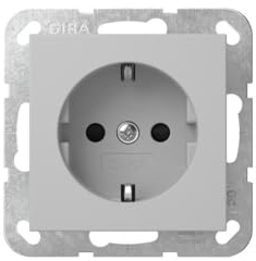 Gira 4453015 SCHUKO-Steckdose, 16A 250V~ mit Shutter, Steckklemmen, System 55, grau matt