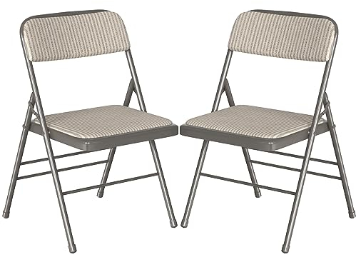 Chleby 2 Set Klappstuhl Besucherstuhl Klappstuhl mit Stoffbezug Klappbare Esszimmerstühle sind geeignet für Küche, drinnen, draußen, Konferenzraum Grau